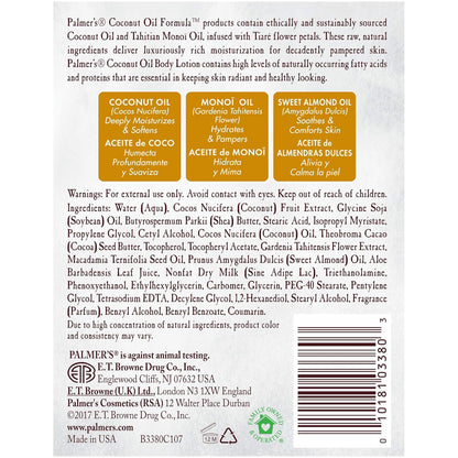 Palmer's Coconut Oil Body Lotion – 48-Hour Hydration for Your Evening Self-Care Ritual, 33.8 fl oz Pump