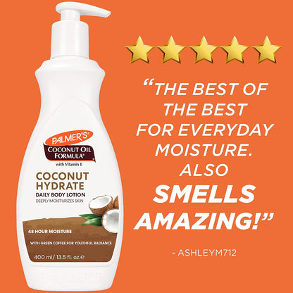 Palmer's Coconut Oil Body Lotion – Nightly Self-Care Ritual for Dry Skin, 48-Hour Hydration with Vitamin E