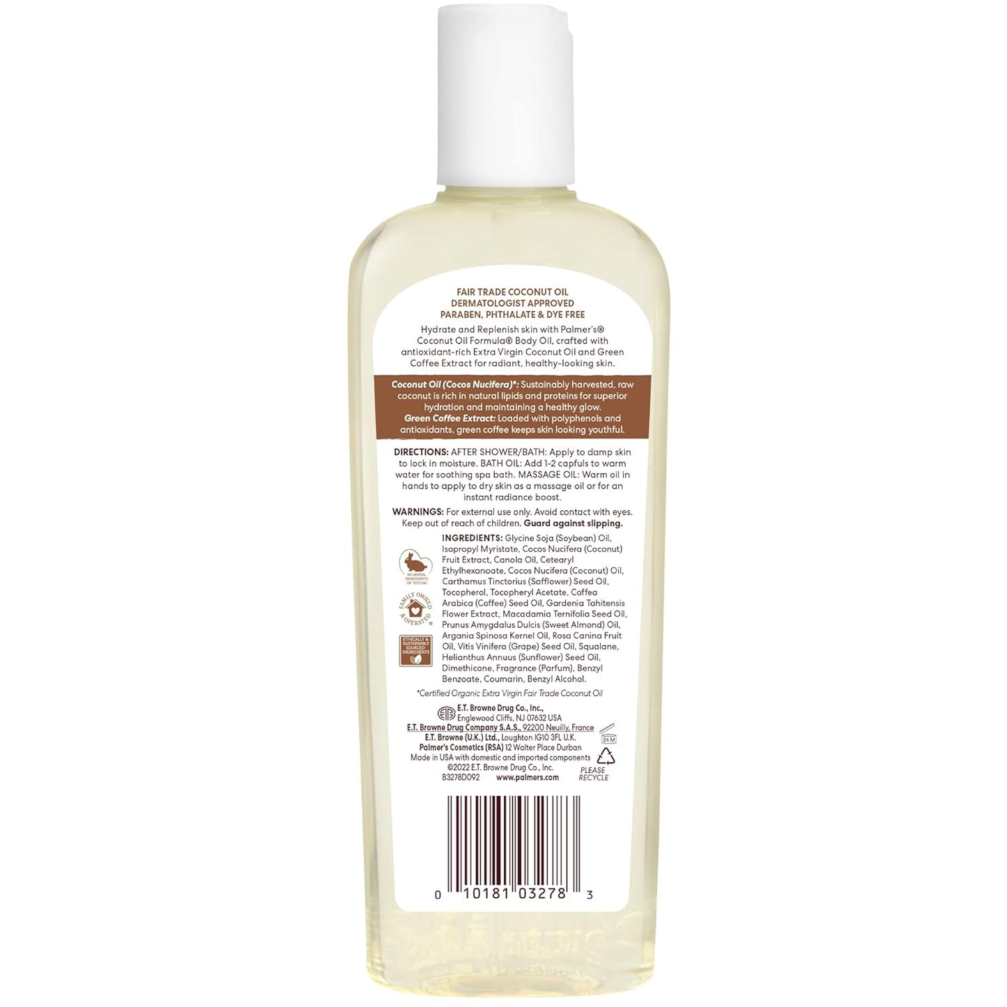 Palmer's Coconut Oil Body Oil Spray – Coconut Scented Relaxation for Meditation Space and Yoga Room