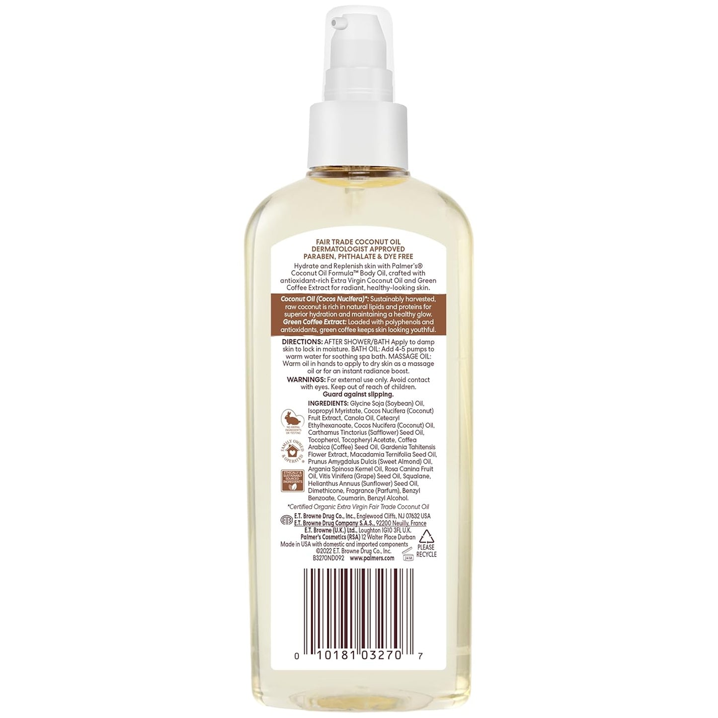 Palmer's Coconut Oil Body Oil – Streamlined Plant-Based Moisturizer for Intentional Skincare Routines