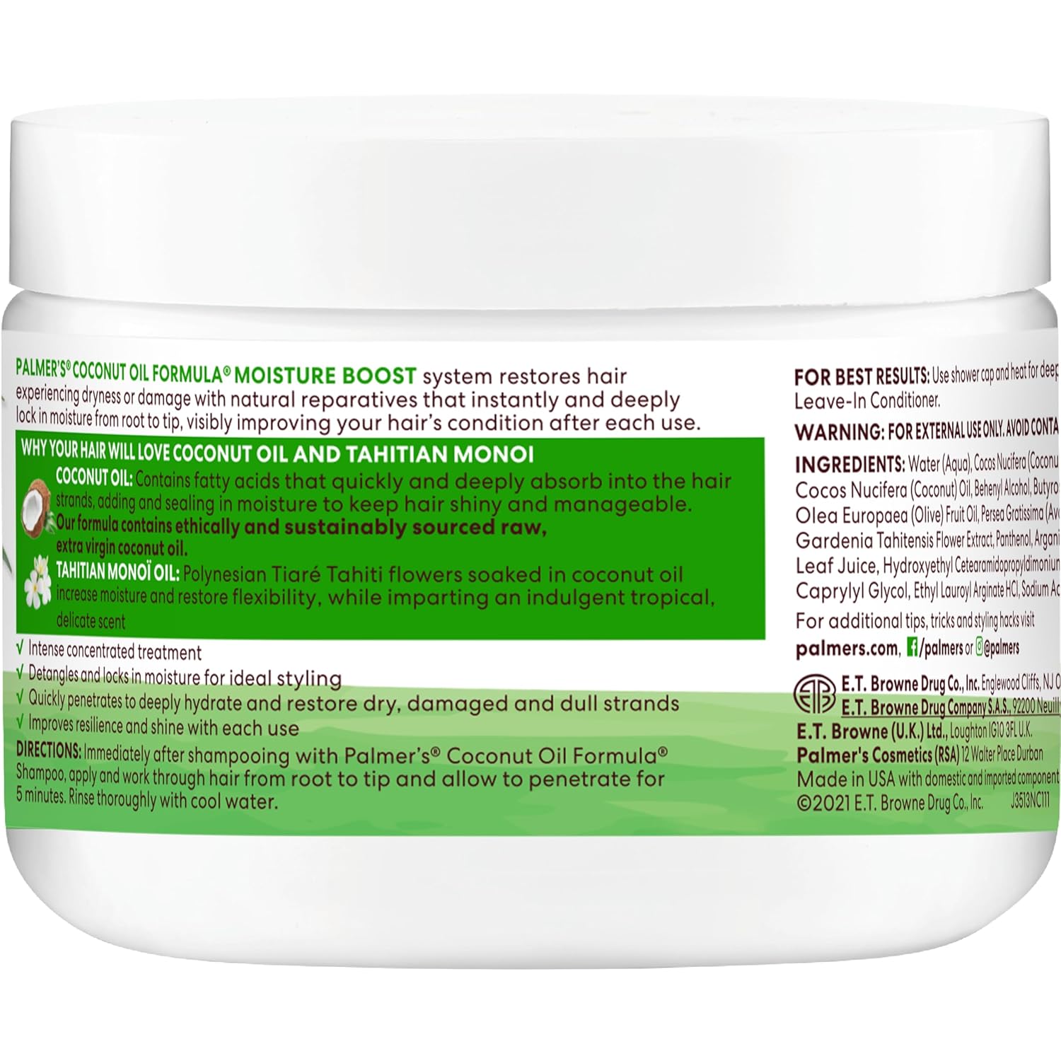 Palmer's Coconut Oil Deep Conditioner — Simple One-Step Hydration for an Uncluttered Vanity, 12 Fl Oz