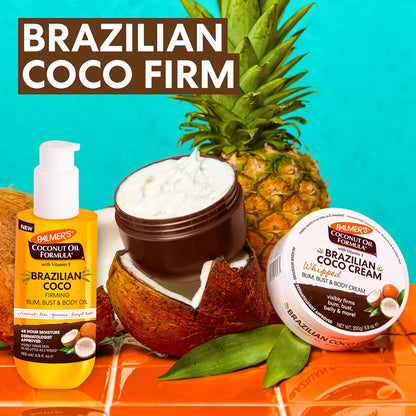 Palmer's Coconut Oil Formula Brazilian Coco Firming Body Oil – At-Home Spa Body Treatment for Cellulite-Prone Areas, Tropical Scent