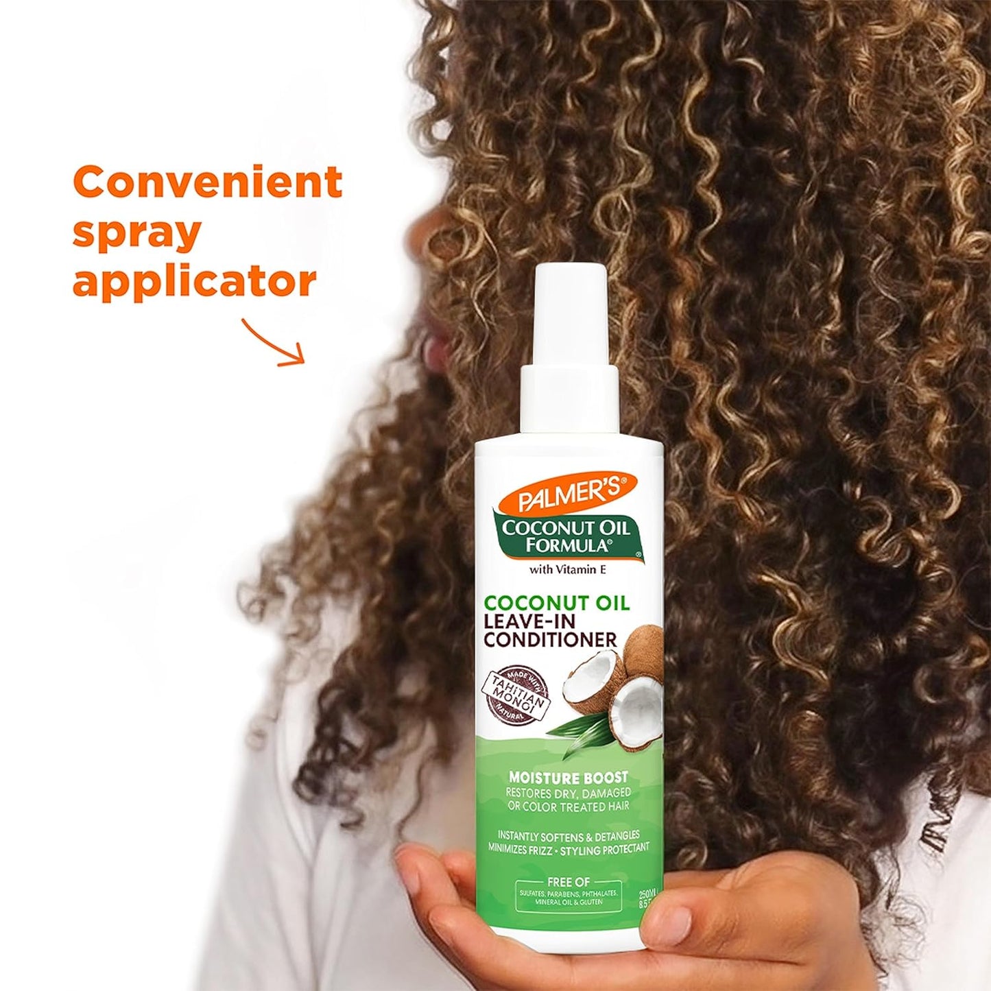 Palmer's Coconut Oil Formula Leave-In Conditioner Spray – Mindful Post-Shower Moisture Ritual for Curly, Coily and Textured Hair, 8.5 Ounce