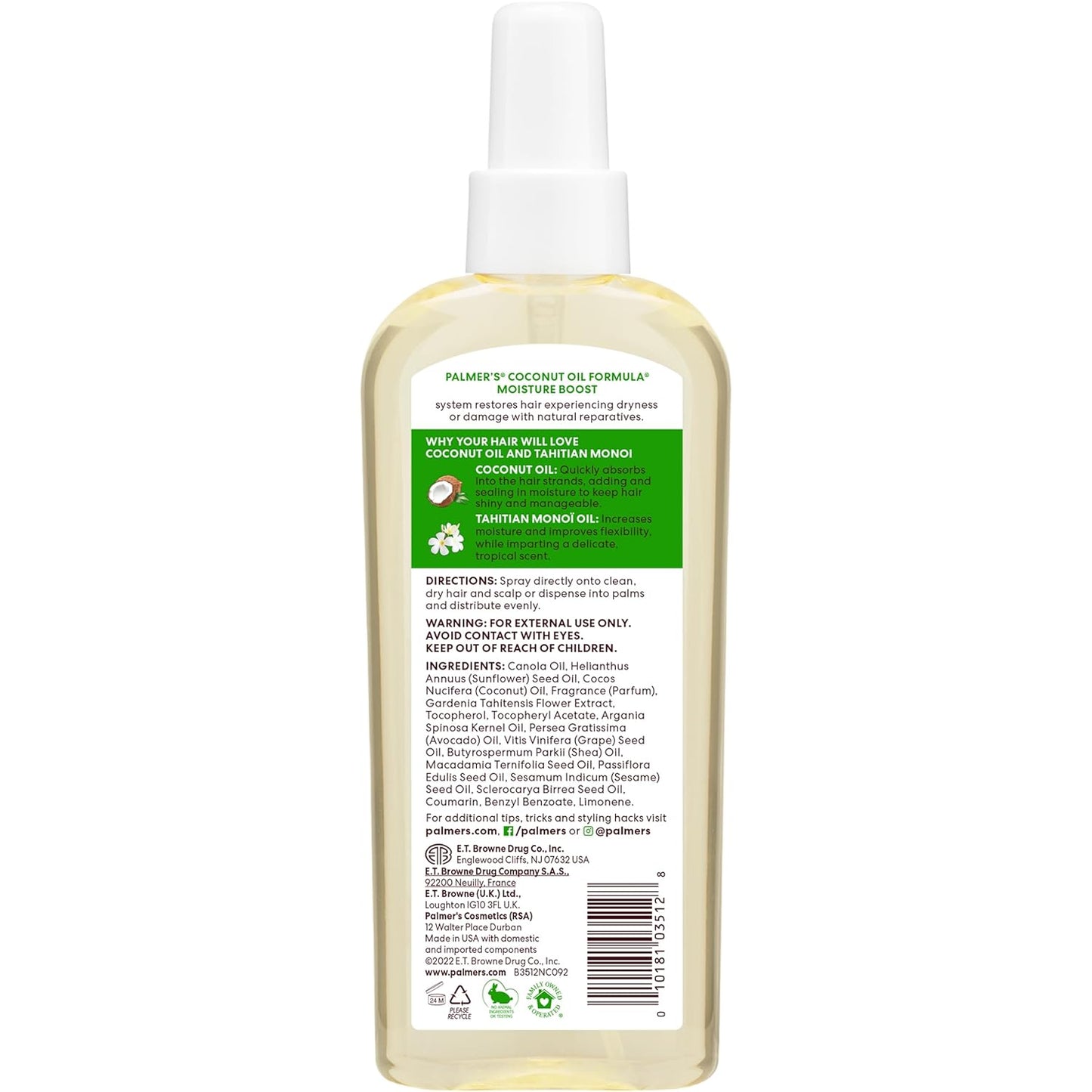 Palmer's Coconut Oil Moisture Boost Hair Oil Spray – Self-Care Scalp and Strand Ritual for Nightly Hydration