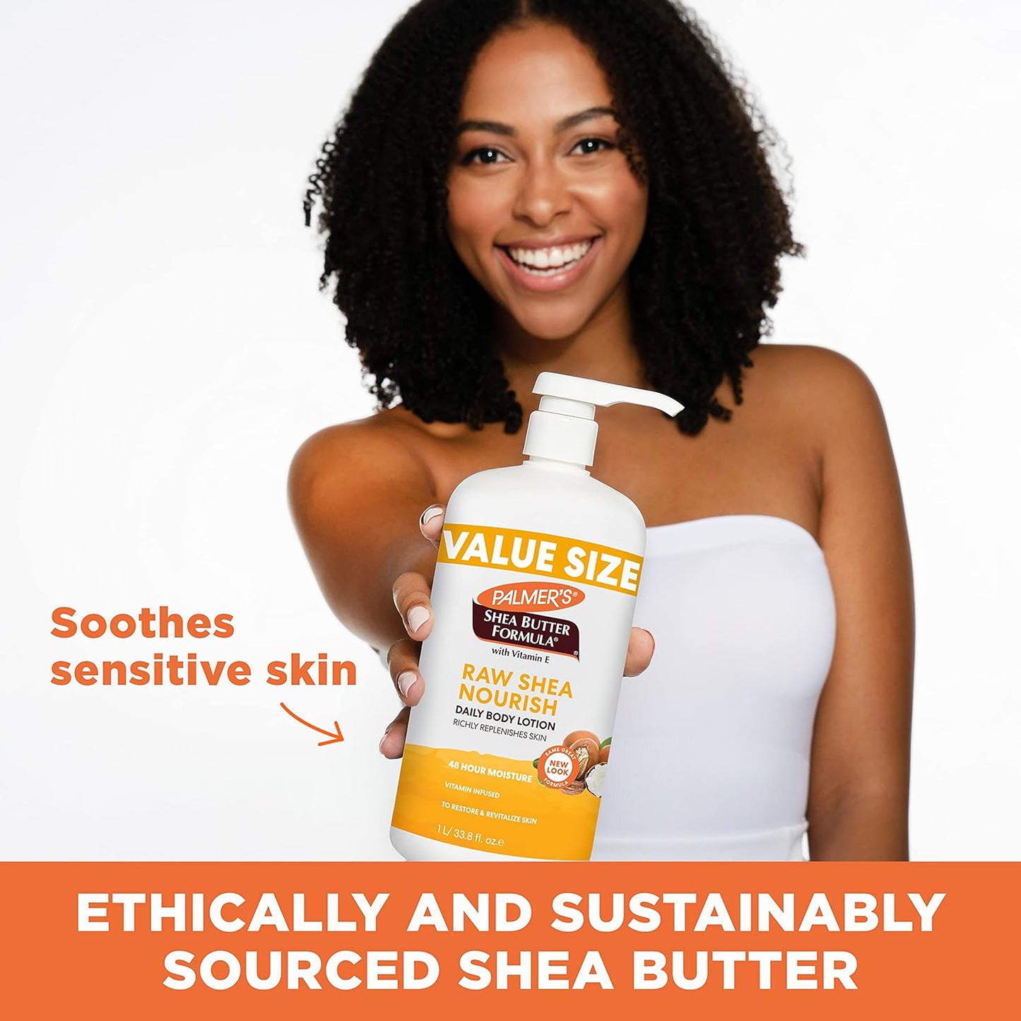 Palmer's Raw Shea Body Lotion for Dry Skin – 48-Hour Hydration Self-Care Ritual for Bedroom & Vanity