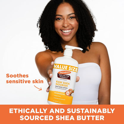Palmer's Raw Shea Body Lotion for Dry Skin – 48-Hour Hydration Self-Care Ritual for Bedroom & Vanity