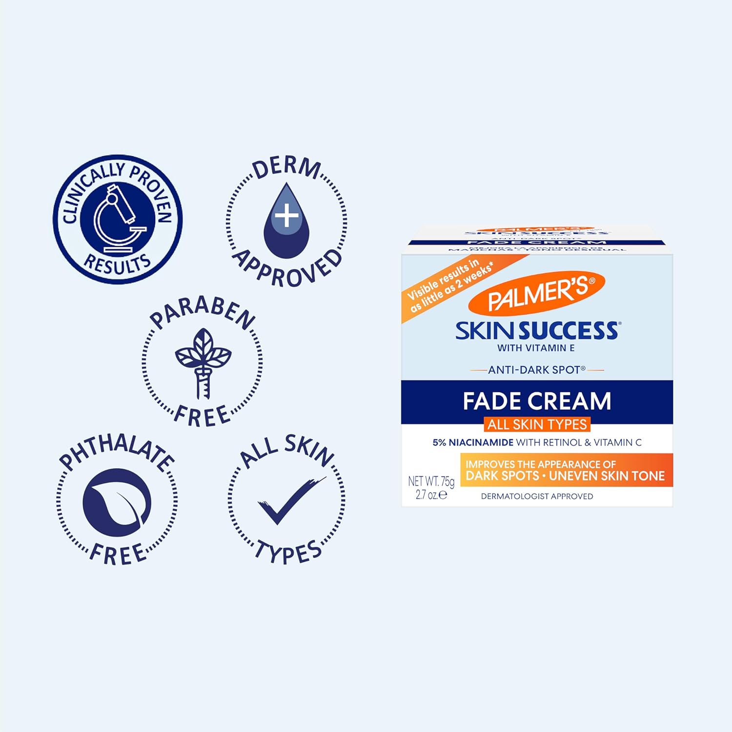 Palmer's Skin Success Anti-Dark Spot Fade Cream – Nightly Self-Care Ritual for Dry Skin, Brightening & Hydration