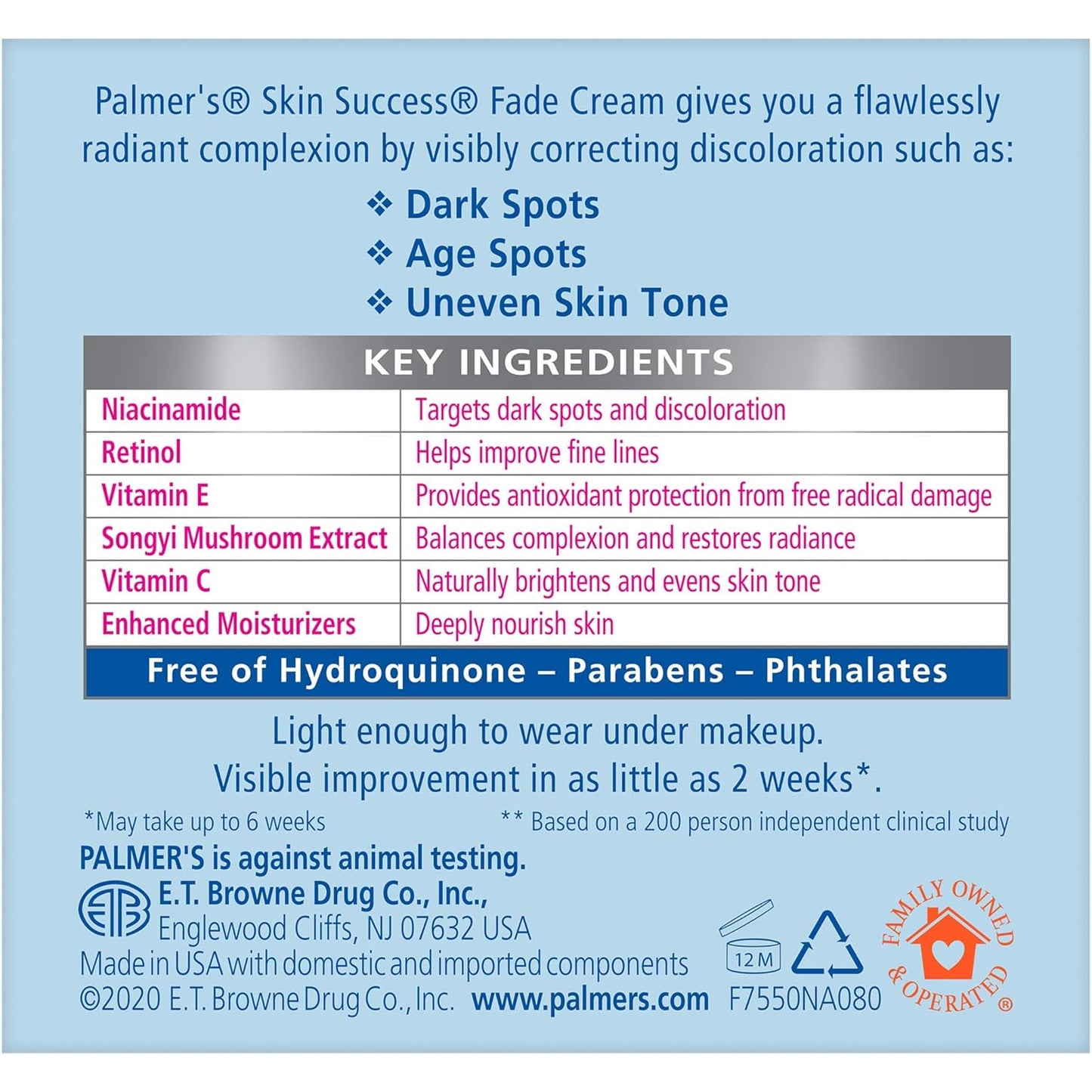 Palmer's Skin Success Anti-Dark Spot Fade Cream with Niacinamide – Nightly Self-Care Ritual for Radiant, Even-Toned Skin