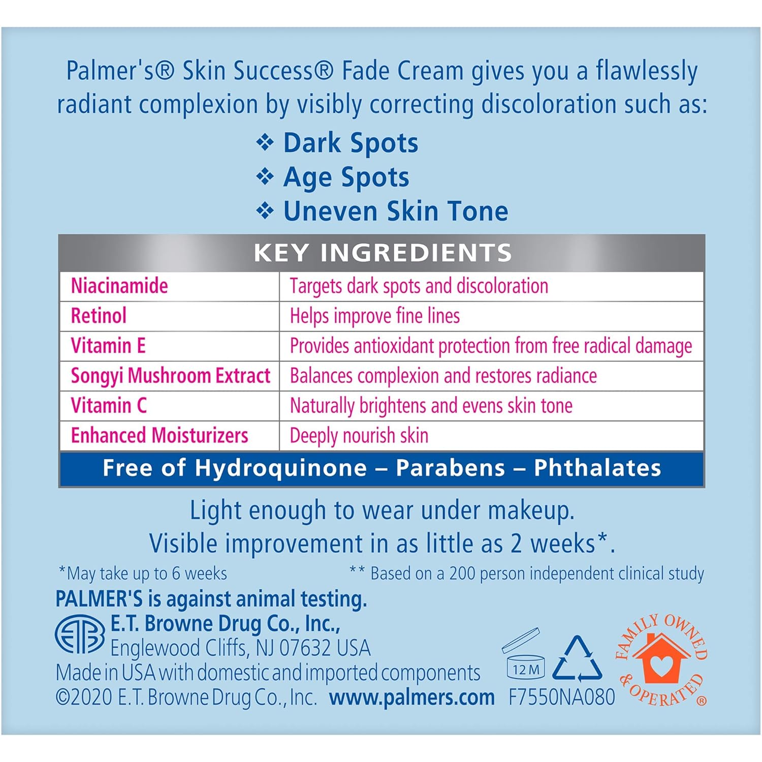 Palmer's Skin Success Anti-Dark Spot Fade Cream with Niacinamide – Nightly Self-Care Ritual for Radiant, Even-Toned Skin