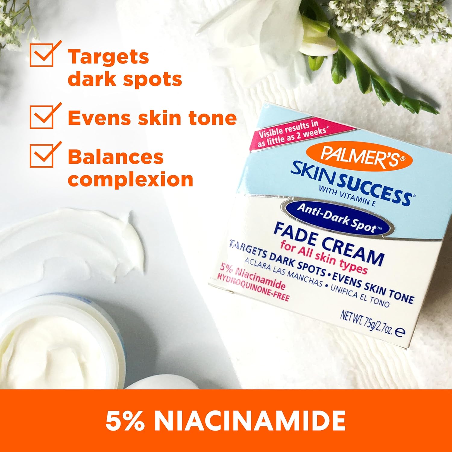 Palmer's Skin Success Anti-Dark Spot Fade Cream with Niacinamide – Nightly Self-Care Ritual for Radiant, Even-Toned Skin