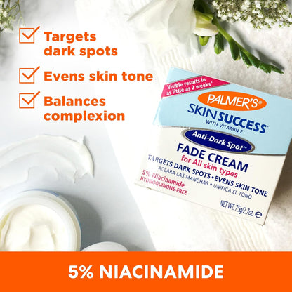 Palmer's Skin Success Anti-Dark Spot Fade Cream with Niacinamide – Nightly Self-Care Ritual for Radiant, Even-Toned Skin