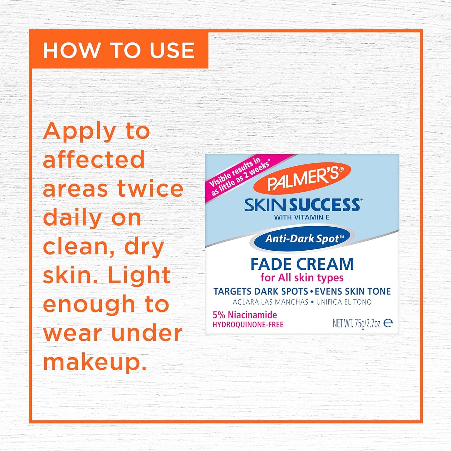 Palmer's Skin Success Anti-Dark Spot Fade Cream with Niacinamide – Nightly Self-Care Ritual for Radiant, Even-Toned Skin