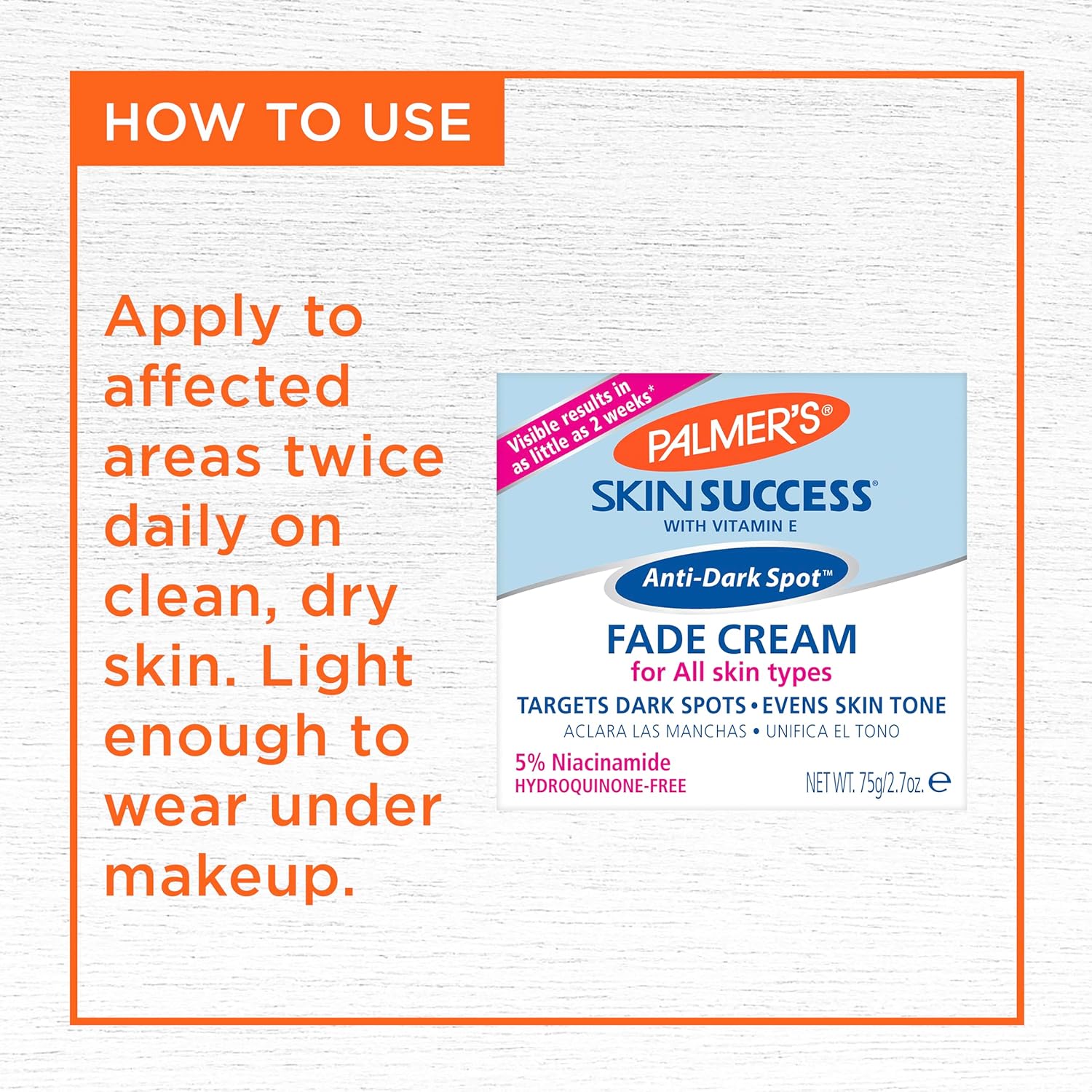 Palmer's Skin Success Anti-Dark Spot Fade Cream with Niacinamide – Nightly Self-Care Ritual for Radiant, Even-Toned Skin