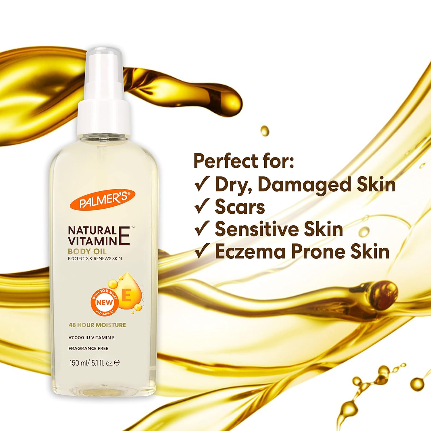 Palmer's Vitamin E Multi-Purpose Body Oil – Evening Self-Care Ritual for Women, 24-Hour Hydration