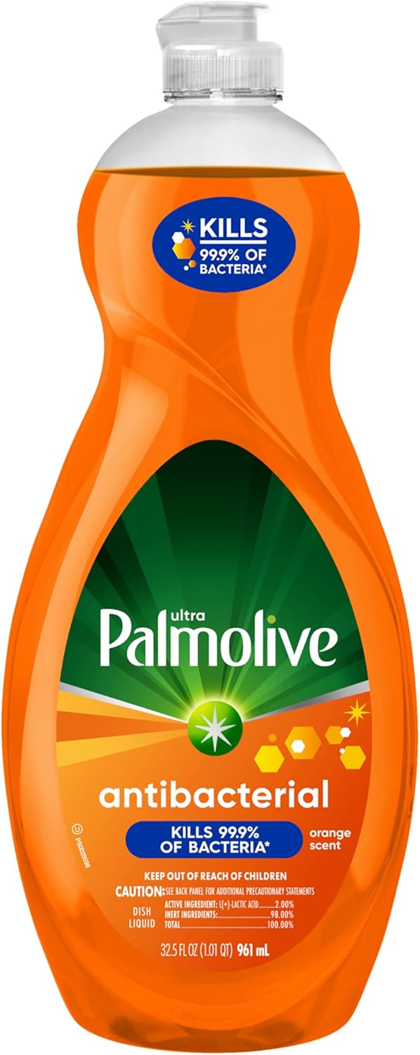 Palmolive Ultra Antibacterial Dish Soap Lemon – Phosphate-Free Cleaner for Wellness-Focused Households, 20 Fl Oz