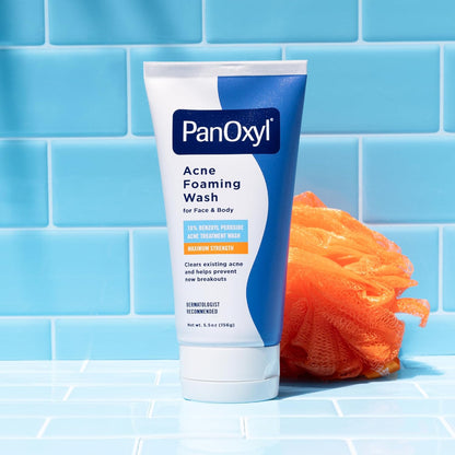 PanOxyl 10% Benzoyl Peroxide Acne Foaming Wash – One-Step Cleanser for a Simplified Skincare Shelf