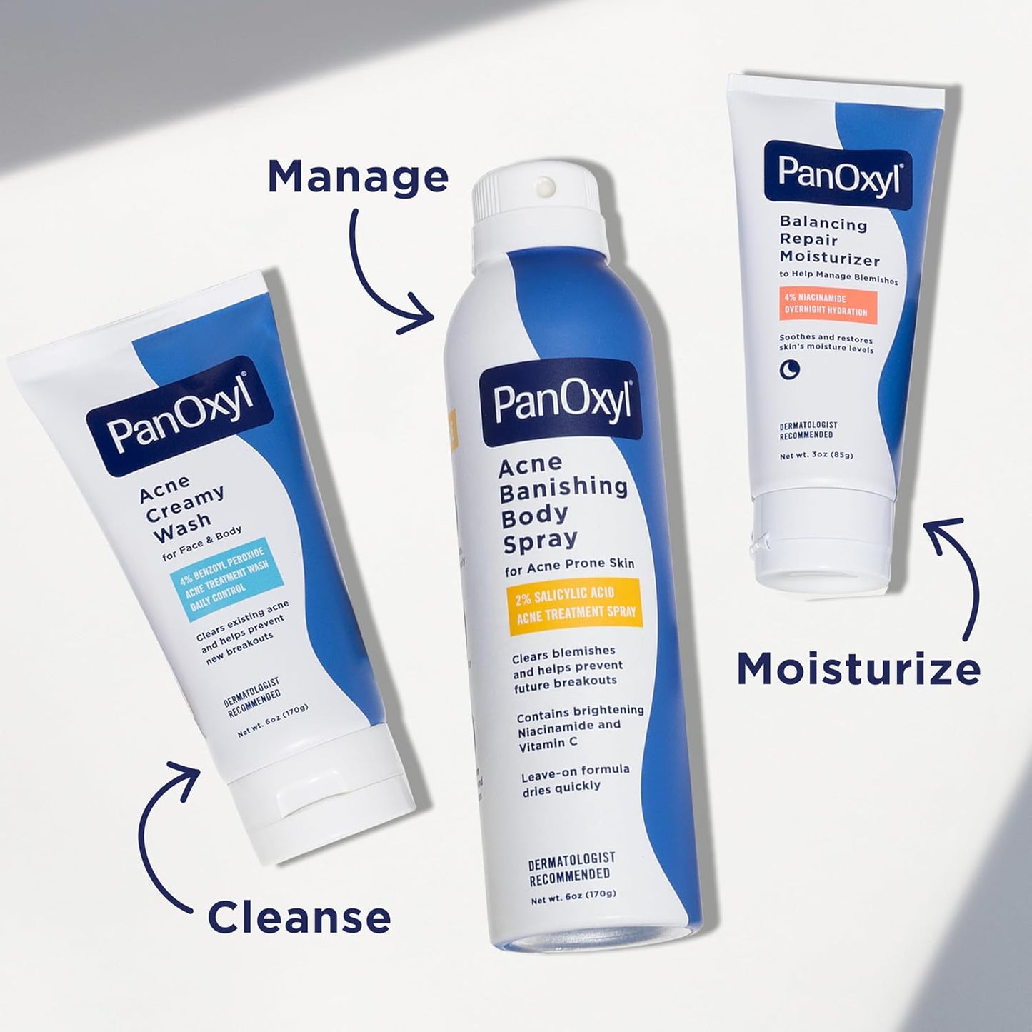 PanOxyl Acne Banishing Body Spray – Streamlined Vanity Staple for Clutter-Free Routines, One-Step Treatment