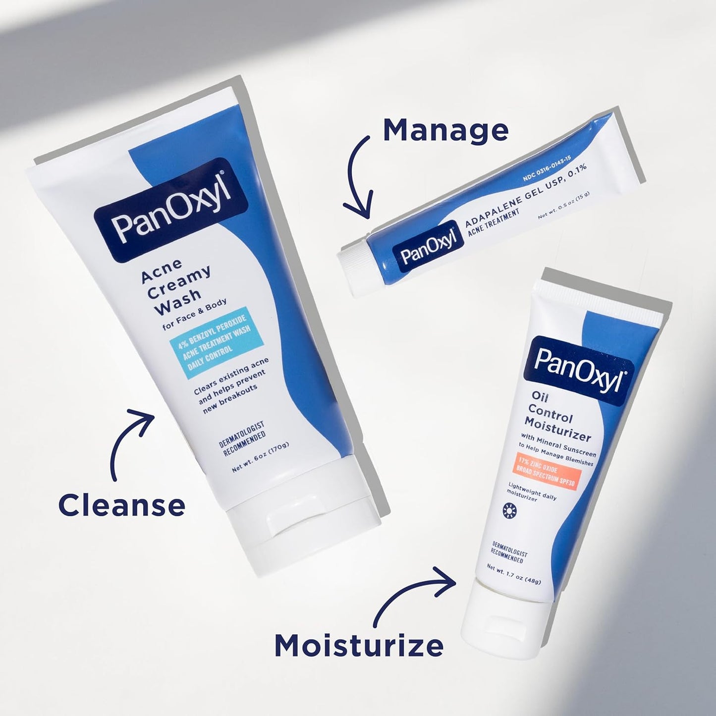 PanOxyl Adapalene 0.1% Leave-On Gel – Clean, Fragrance-Free Acne Treatment for a Clutter-Free Vanity