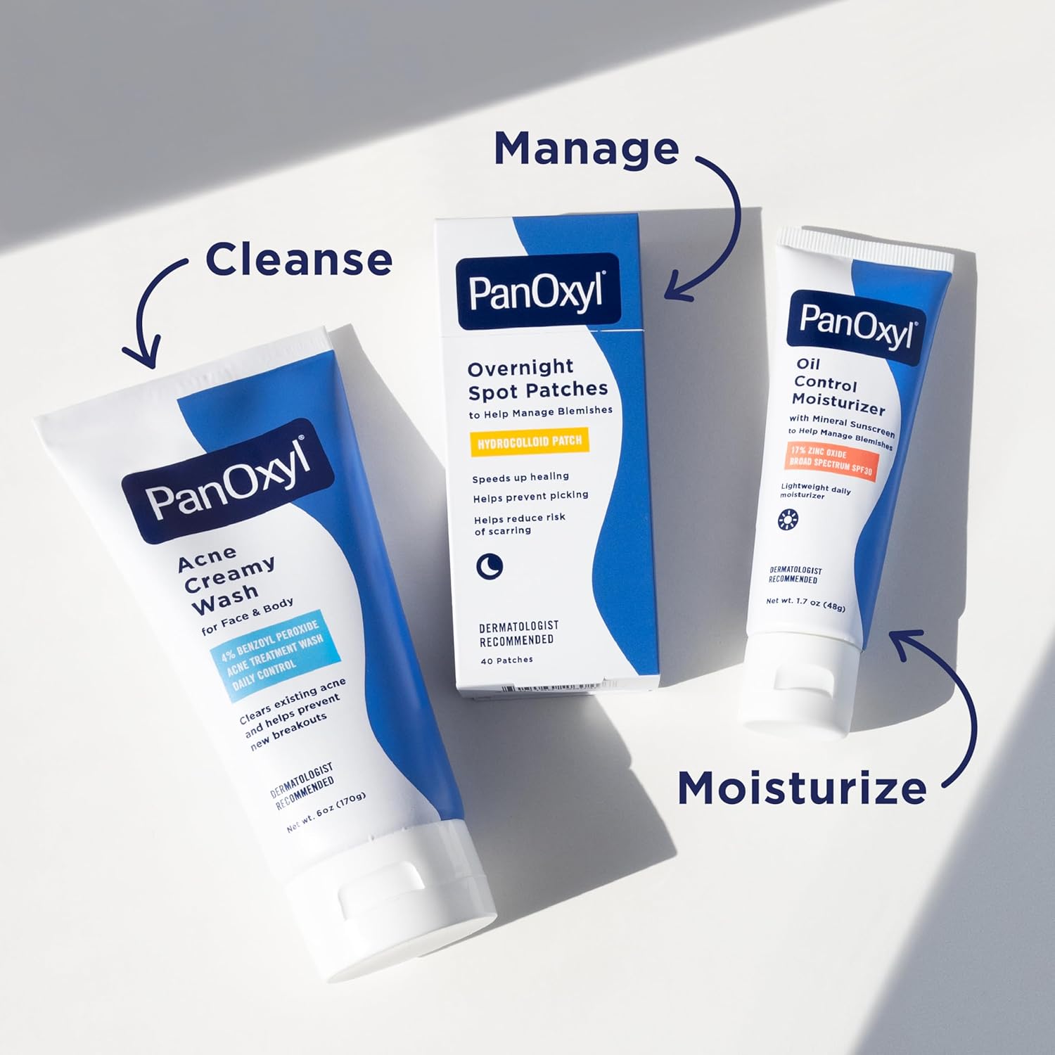PanOxyl Antimicrobial Acne Creamy Wash – 4% Benzoyl Peroxide One-Step Face and Body Acne Treatment