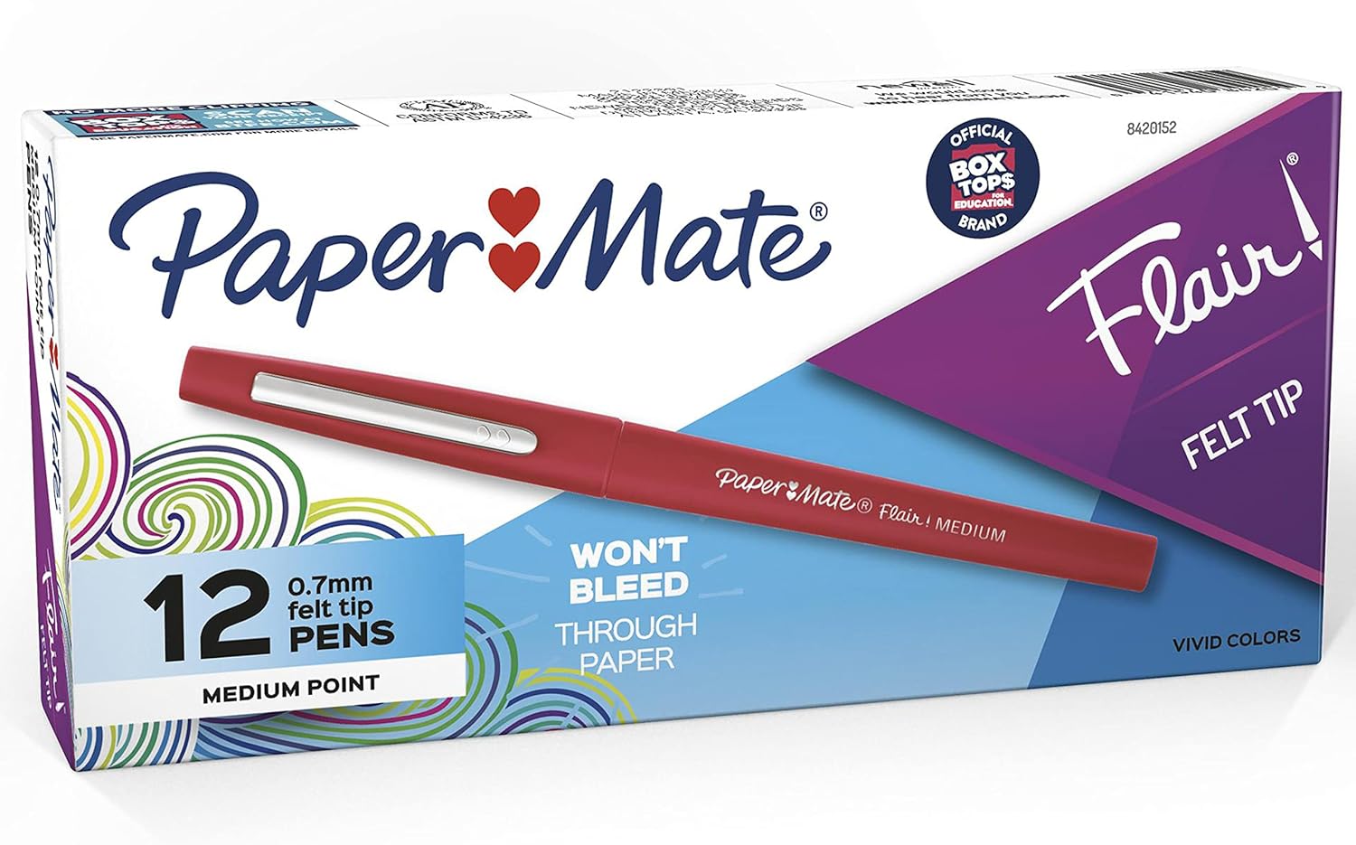 Paper Mate Flair Felt Tip Pens Red 12 Pack – Color-Coded Study Notes for High School and College Students