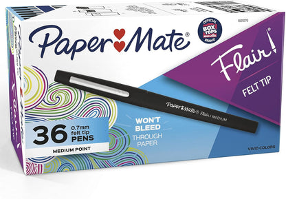 Paper Mate Flair Felt Tip Pens – Safe School Supply for Teenagers Tackling Homework and Class Notes