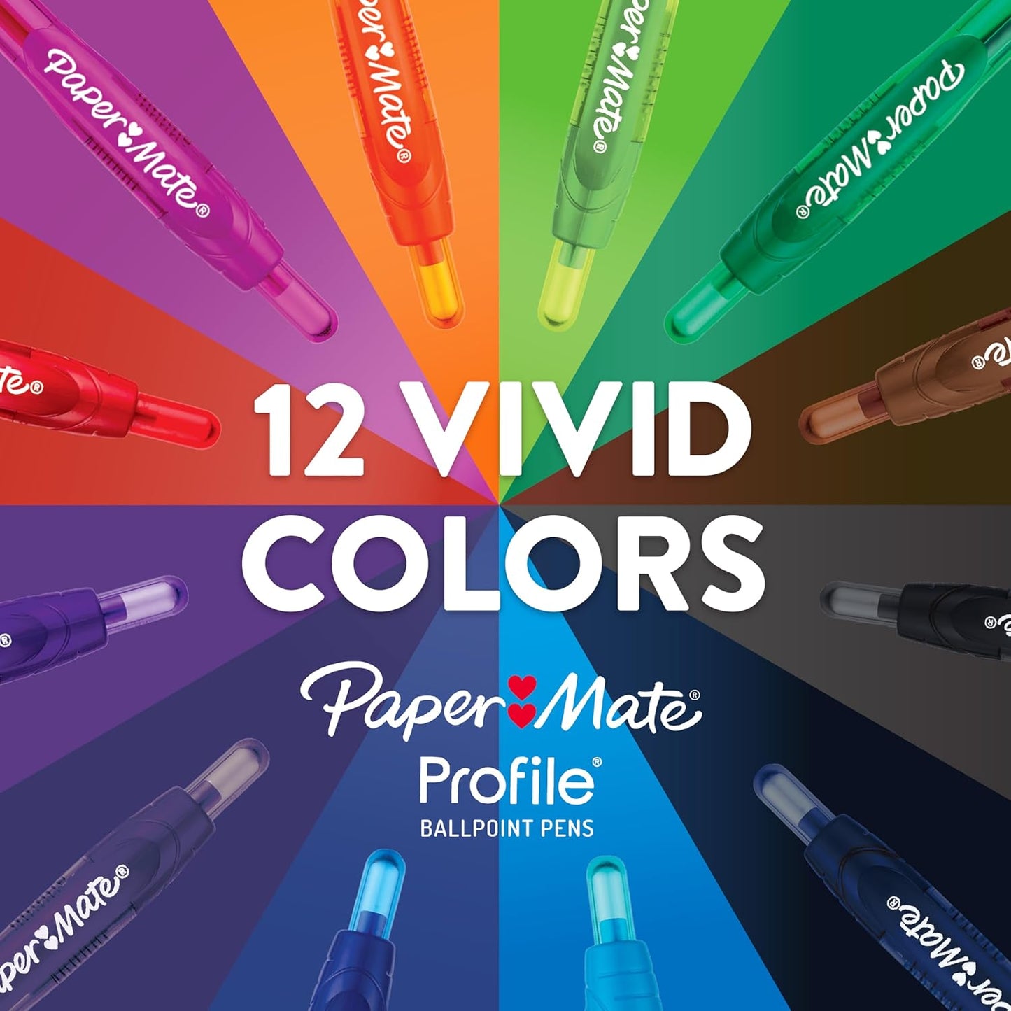 Paper Mate Profile Retractable Ballpoint Pens – Office Desk Essential for Daily Note-Taking and Meeting Notes