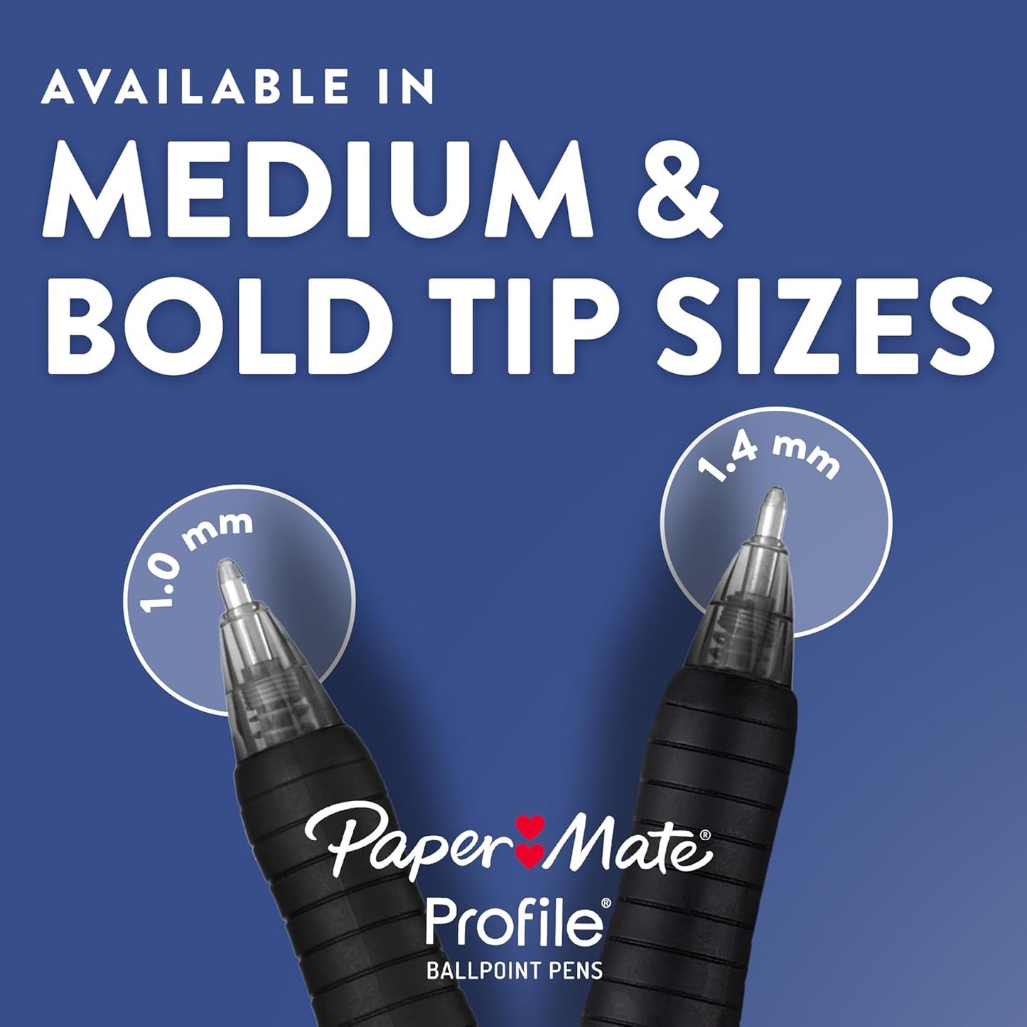 Paper Mate Profile Retractable Ballpoint Pens, Practical Back-to-School and Office Gift for Students and Coworkers in Bold Blue