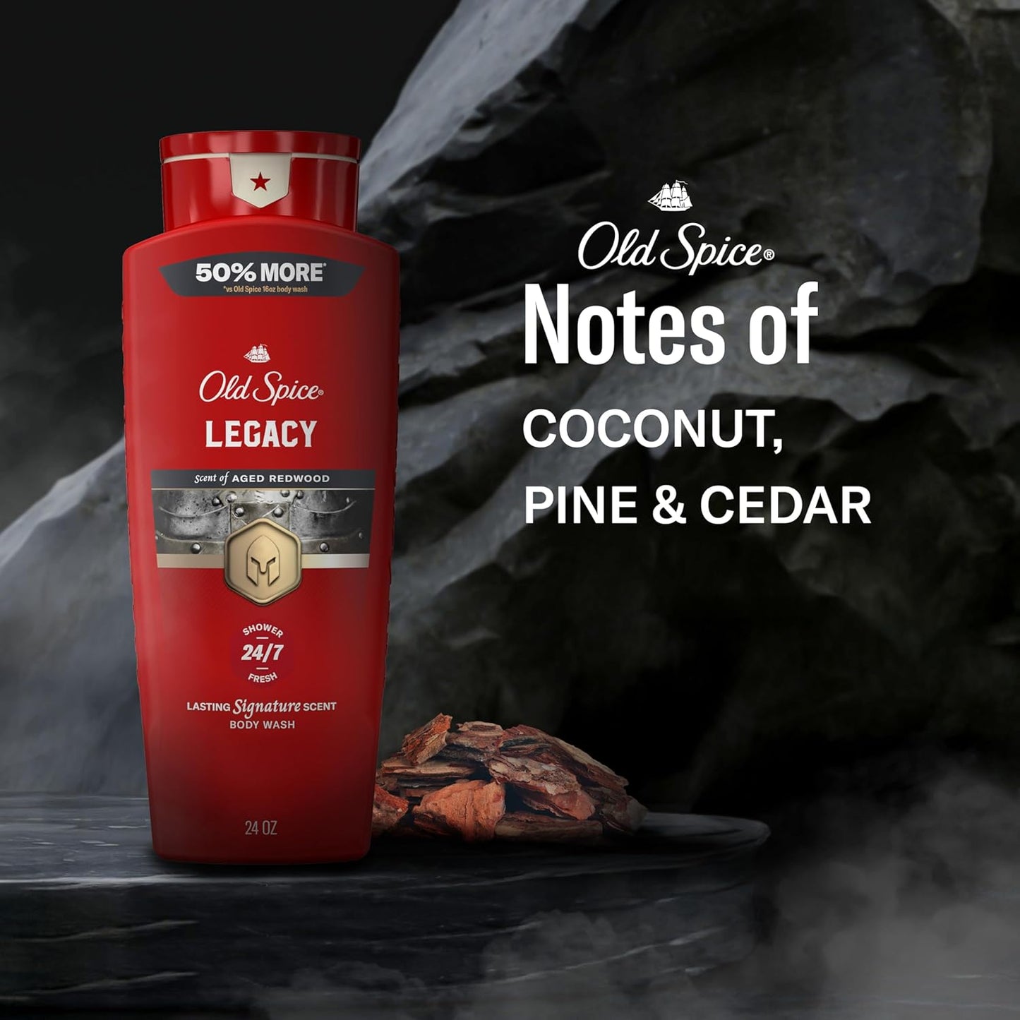 part of the old spice red collection ecosystem (body wash, shampoo, deodorant, body spray) for scent layering