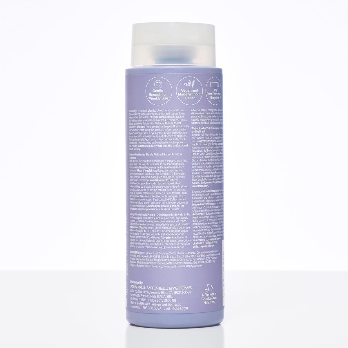 Paul Mitchell Platinum Blonde Shampoo – Single-Bottle Toning Cleanser for an Uncluttered Shower Routine