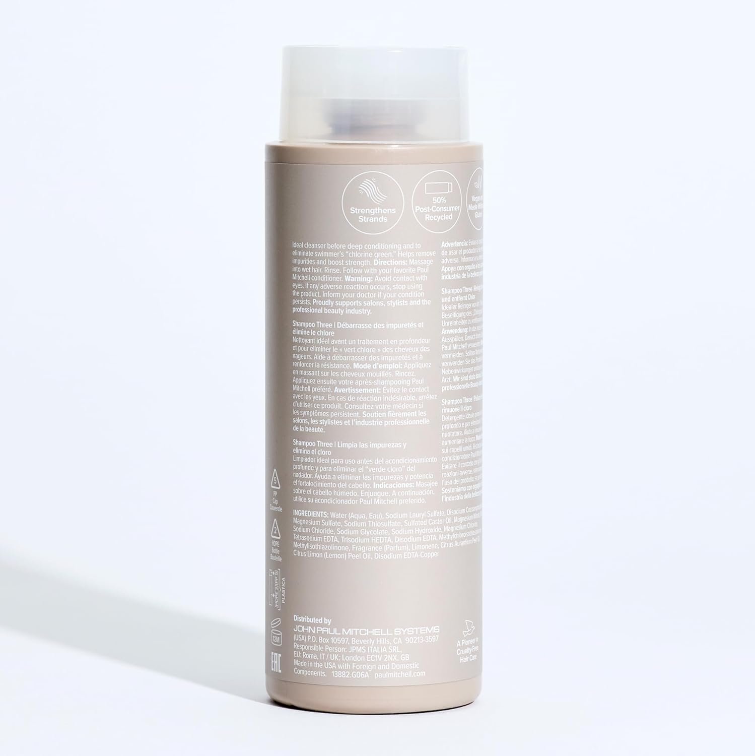 Paul Mitchell Shampoo Three Clarifying Wash – Family-Safe Shampoo for Teen Swimmers, Strips Chlorine After Practice