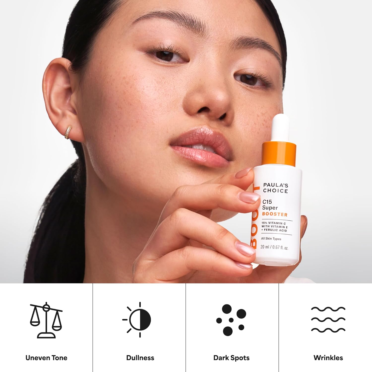 Paula's Choice BOOST C15 Super Booster 15% Vitamin C Face Serum – Self-Care Glow Step for an Unwinding Wellness Vanity Ritual
