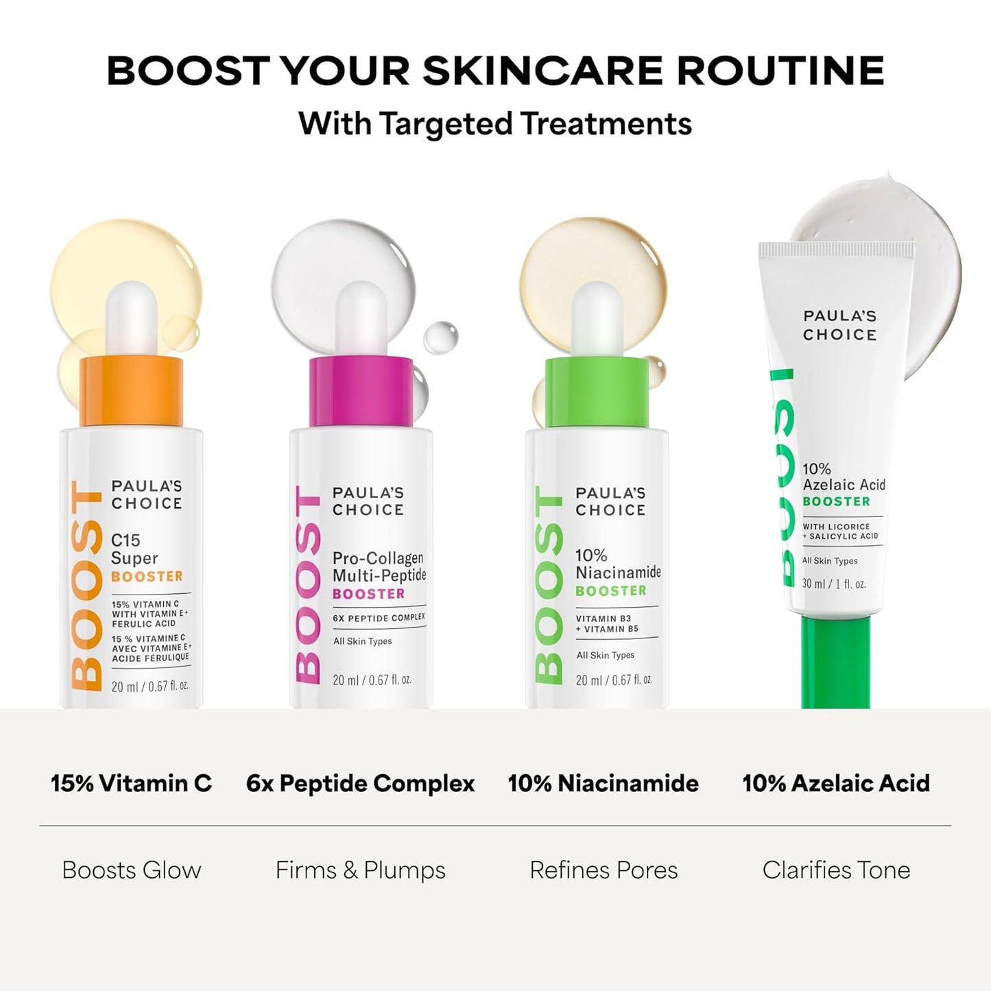 Paula's Choice BOOST C15 Super Booster 15% Vitamin C Face Serum – Self-Care Glow Step for an Unwinding Wellness Vanity Ritual
