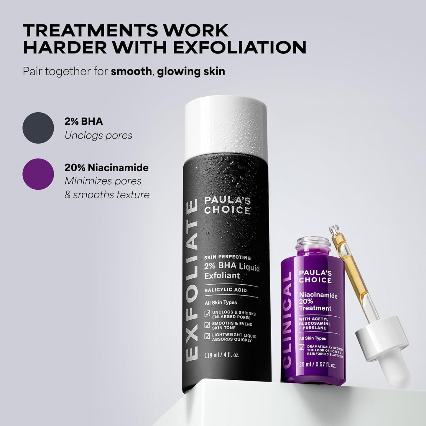 Paula's Choice CLINICAL 20% Niacinamide Concentrated Face Serum – Mindful Evening Skincare Treatment for Smoother, Brighter-Looking Skin