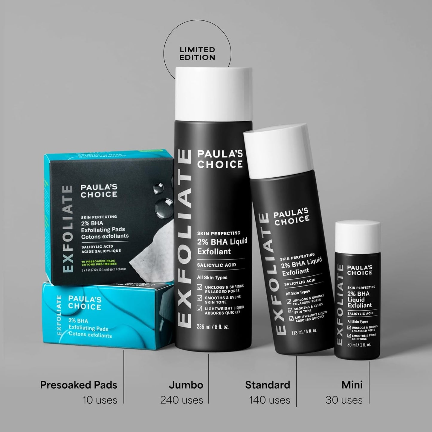 Paula's Choice SKIN PERFECTING 2% BHA Pads - Mindful Evening Skincare for Wrinkles and Fine Lines