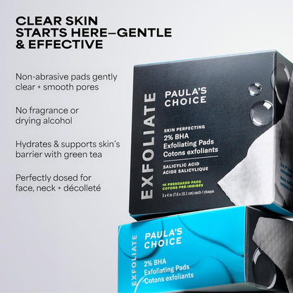 Paula's Choice SKIN PERFECTING 2% BHA Pads - Mindful Evening Skincare for Wrinkles and Fine Lines