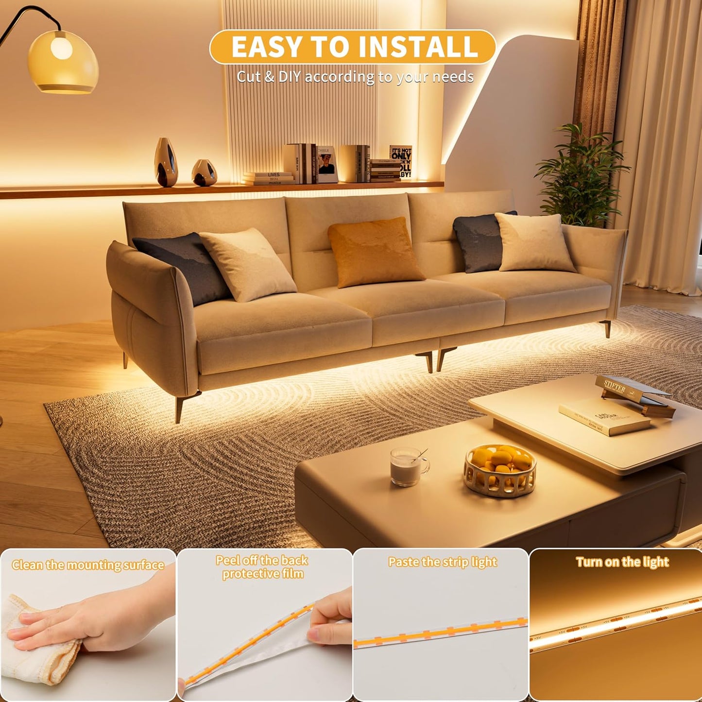 PAUTIX 5V USB COB LED Strip Light – Thoughtful Housewarming Gift for New Homeowners