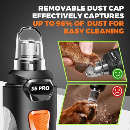 PawGuard Whisper-Quiet Nail Grinder – LED Light Dog & Cat Groomer for Senior Pets