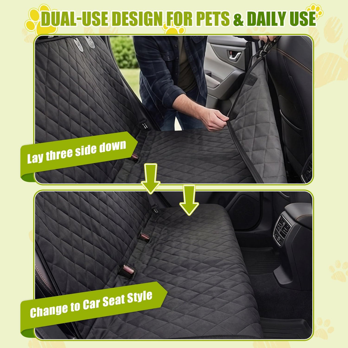 PawHaven Dog Car Seat Cover – Stress-Reducing Hammock with Mesh Window for Calm Vet and Grooming Visits