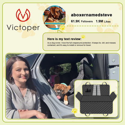 PawHaven Dog Car Seat Cover – Stress-Reducing Hammock with Mesh Window for Calm Vet and Grooming Visits