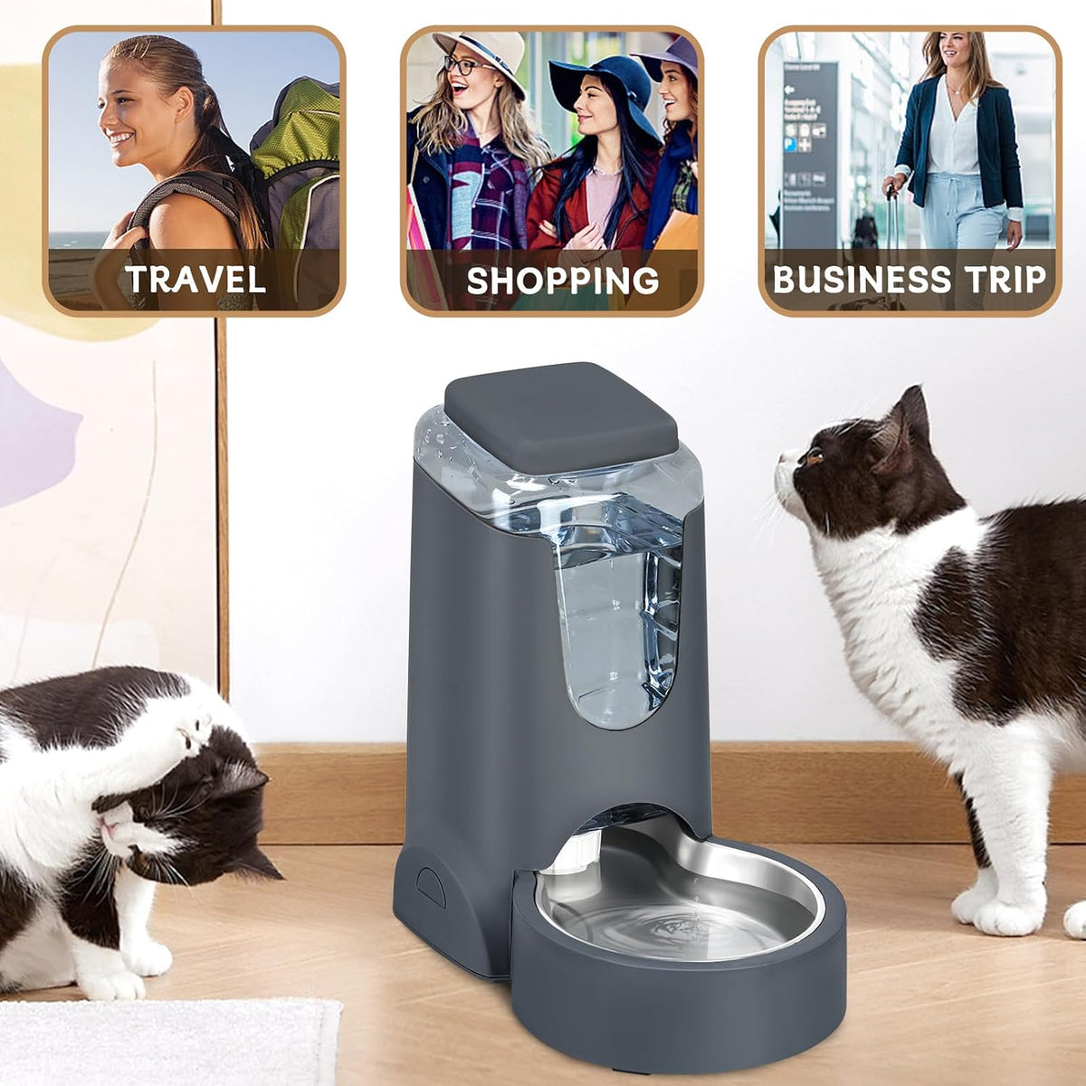 PawMate Gravity Pet Feeder and Water Dispenser – Safe Feeding Solution for Curious Kittens, No Electronics or Choking Hazard
