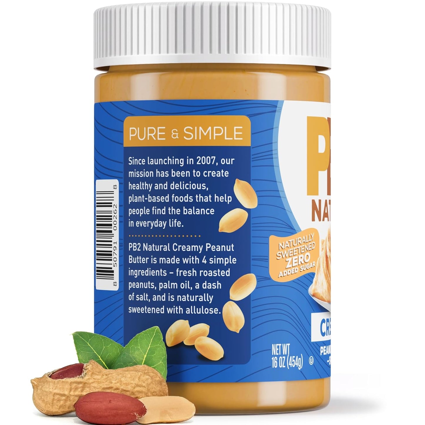 PB2 Natural Creamy Peanut Butter – Mindful Pantry Staple for Sugar-Conscious Wellness Routines, Smoothie and Oatmeal Booster