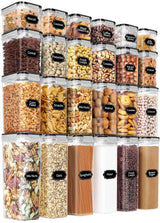 PRAKI Airtight Canisters with Lids – Black or Grey Set for Cohesive Open-Shelf Pantry Styling