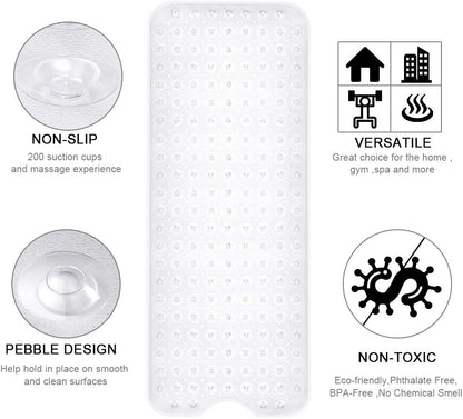 pebble-style textured surface that doubles as a foot massager