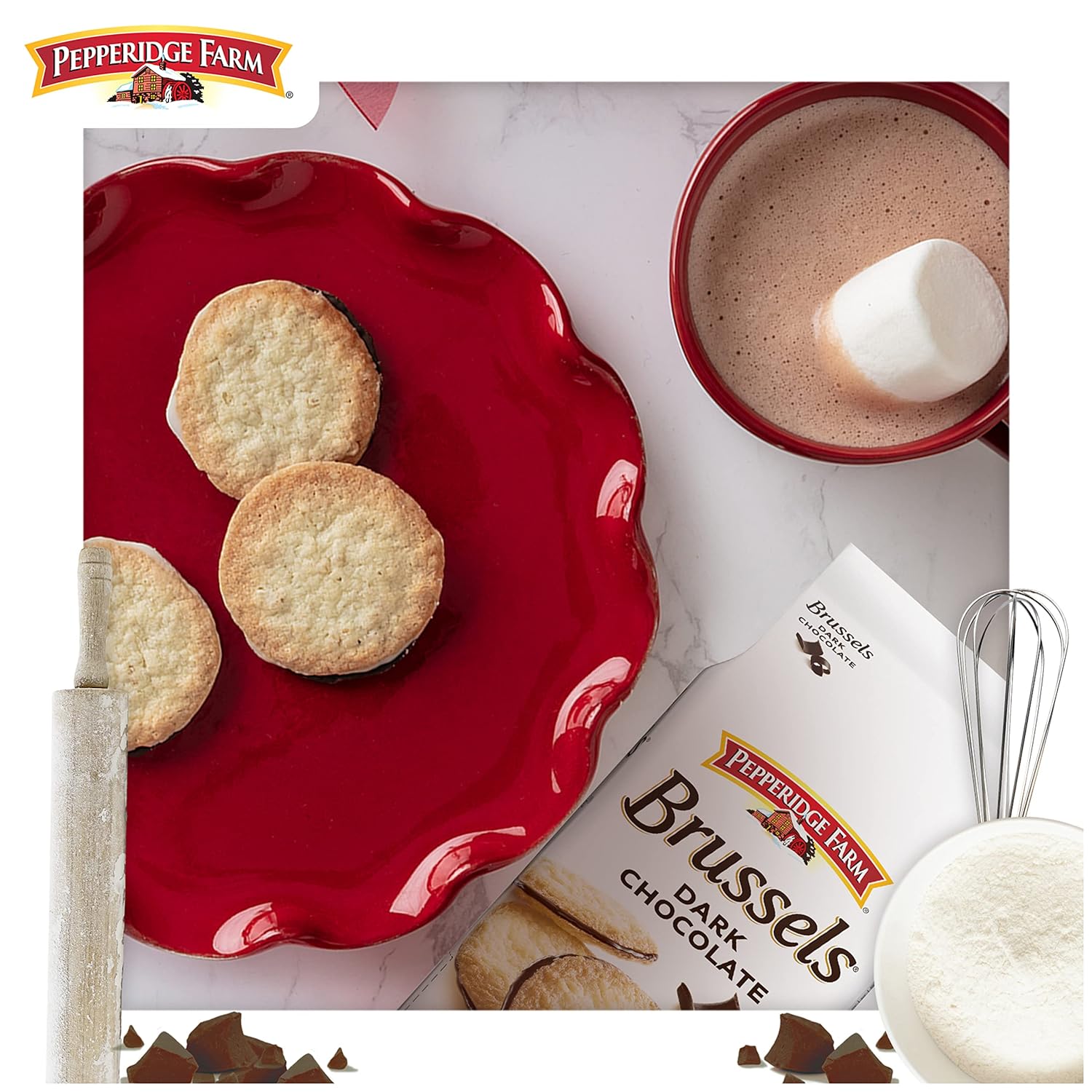 Pepperidge Farm Brussels Dark Chocolate Cookies – Thoughtful Birthday Gift for Her, Elegant Hostess Treat for Dinner Parties