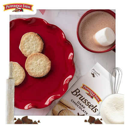 Pepperidge Farm Brussels Dark Chocolate Cookies – Thoughtful Birthday Gift for Her, Elegant Hostess Treat for Dinner Parties