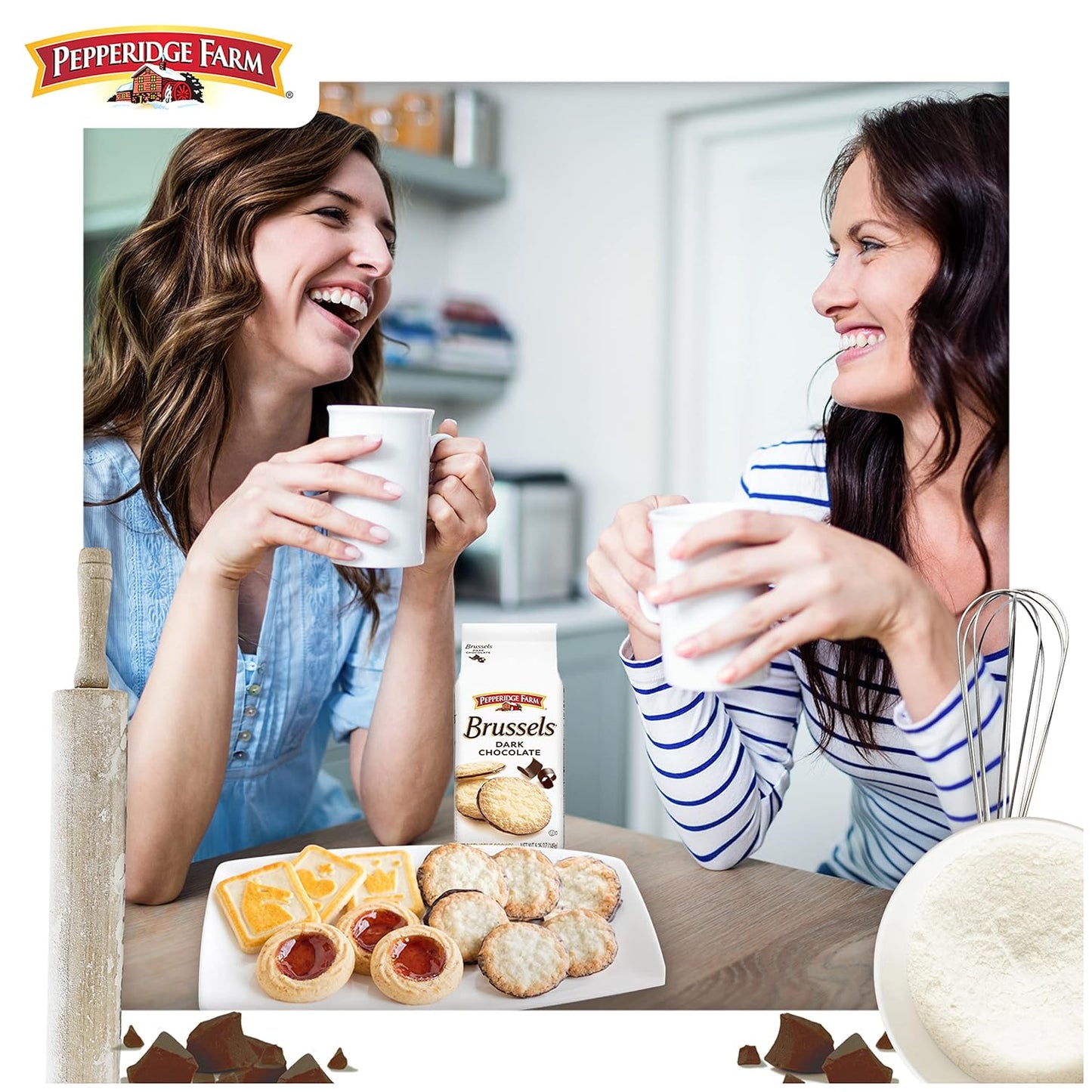 Pepperidge Farm Brussels Dark Chocolate Cookies – Thoughtful Birthday Gift for Her, Elegant Hostess Treat for Dinner Parties