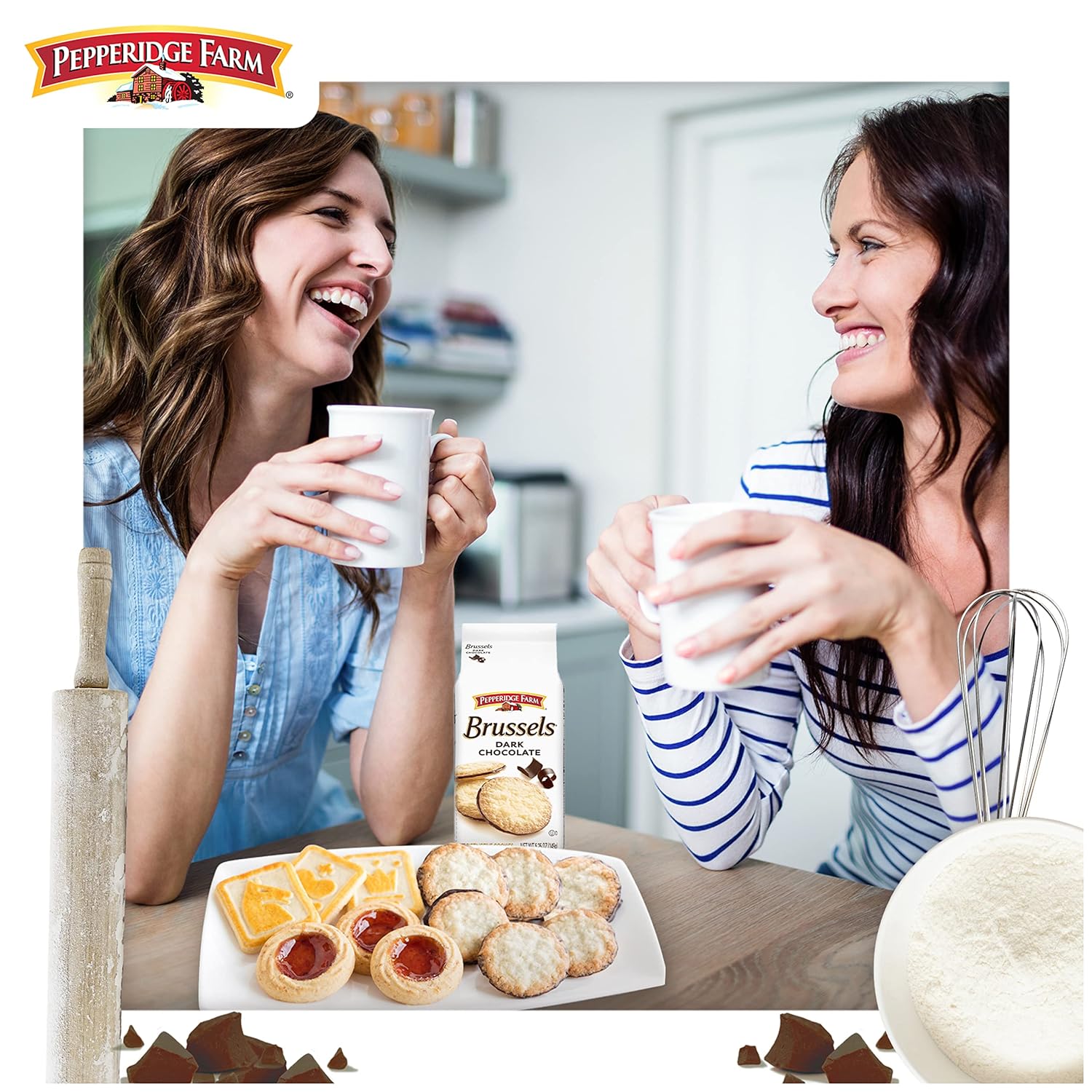 Pepperidge Farm Brussels Dark Chocolate Cookies – Thoughtful Birthday Gift for Her, Elegant Hostess Treat for Dinner Parties