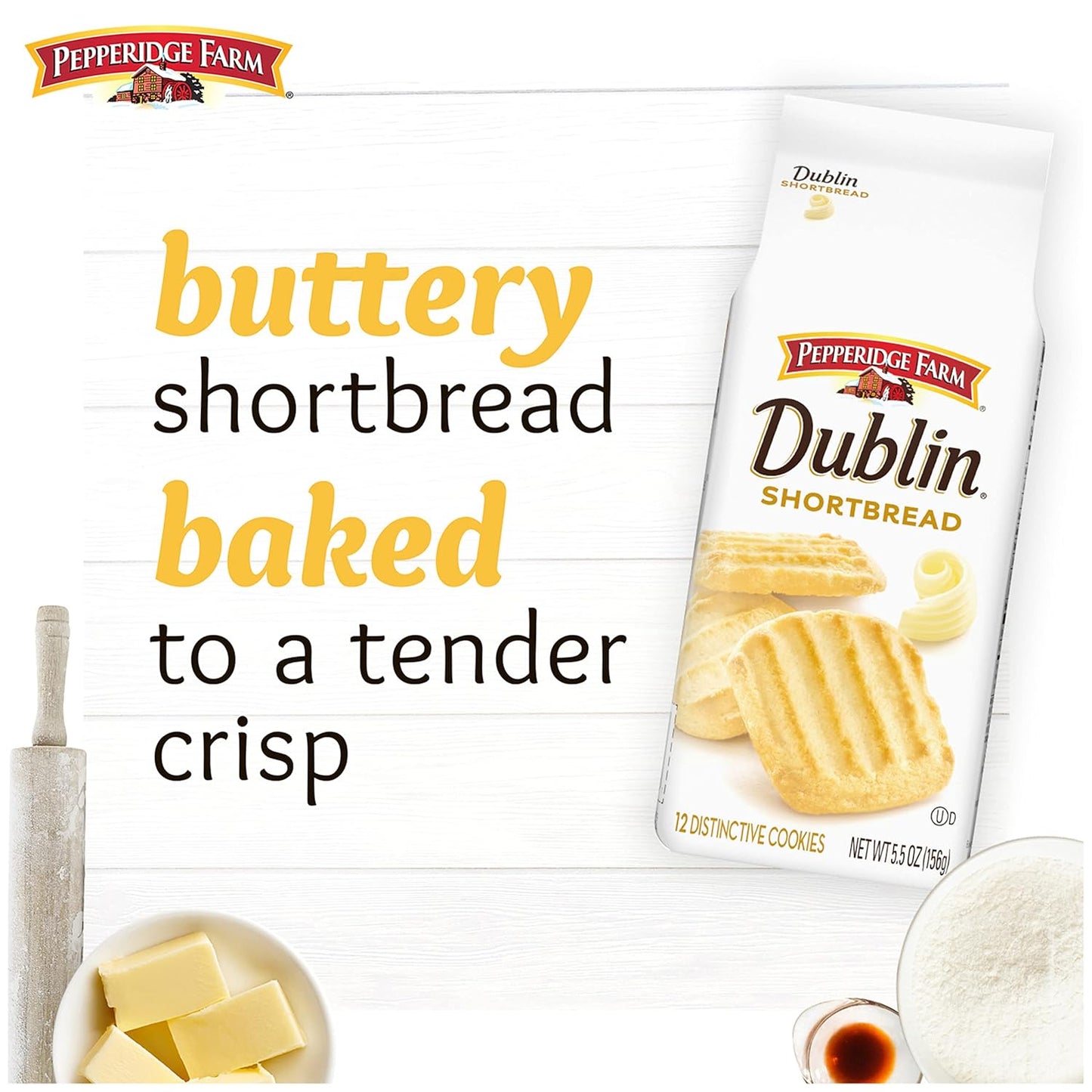 Pepperidge Farm Dublin Shortbread Cookies – Thoughtful Birthday Gift for Mom, Classic Butter Cookies for Her Tea Time