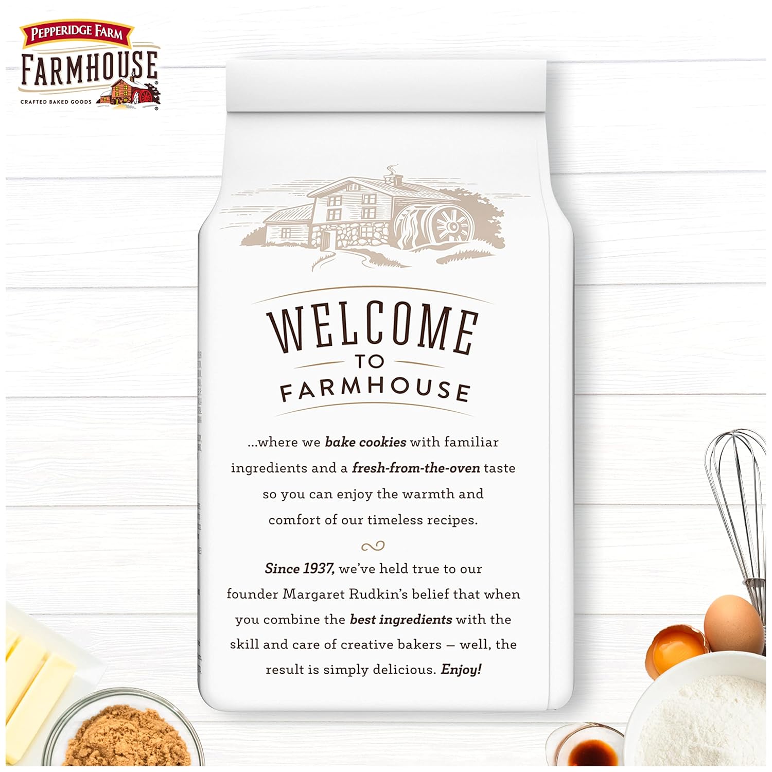 Pepperidge Farm Farmhouse Thin & Crispy Cookies – Cozy Coffee Table Snack for Living Room Gatherings