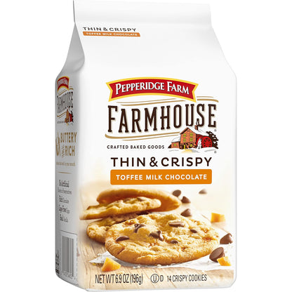 Pepperidge Farm Farmhouse Thin & Crispy Cookies – Cozy Coffee Table Snack for Living Room Gatherings